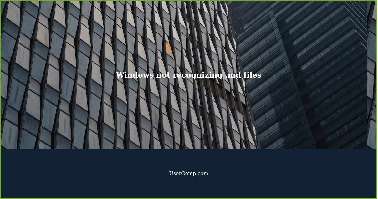 Windows not recognizing .md files