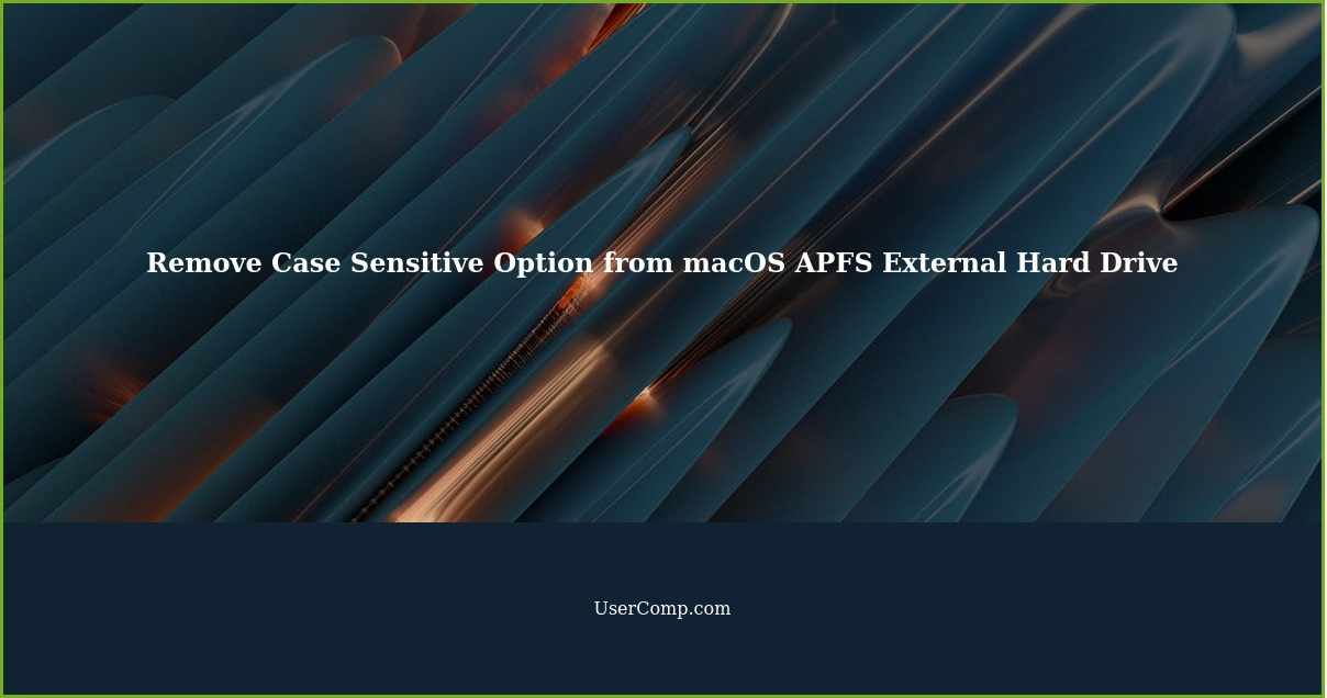 Remove Case Sensitive Option from macOS APFS External Hard Drive