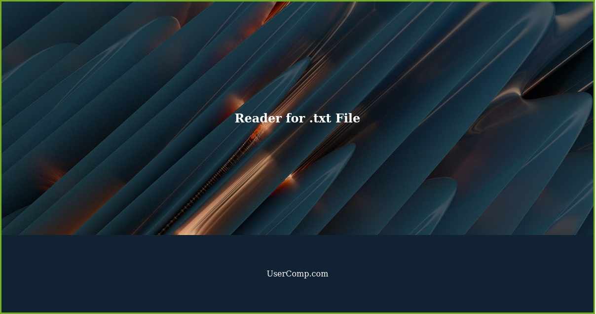 Reader for .txt File
