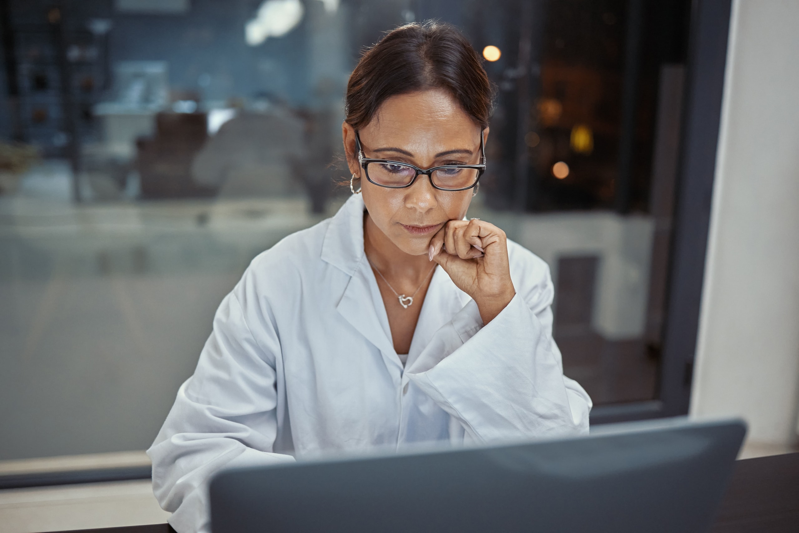 Doctor at a computer