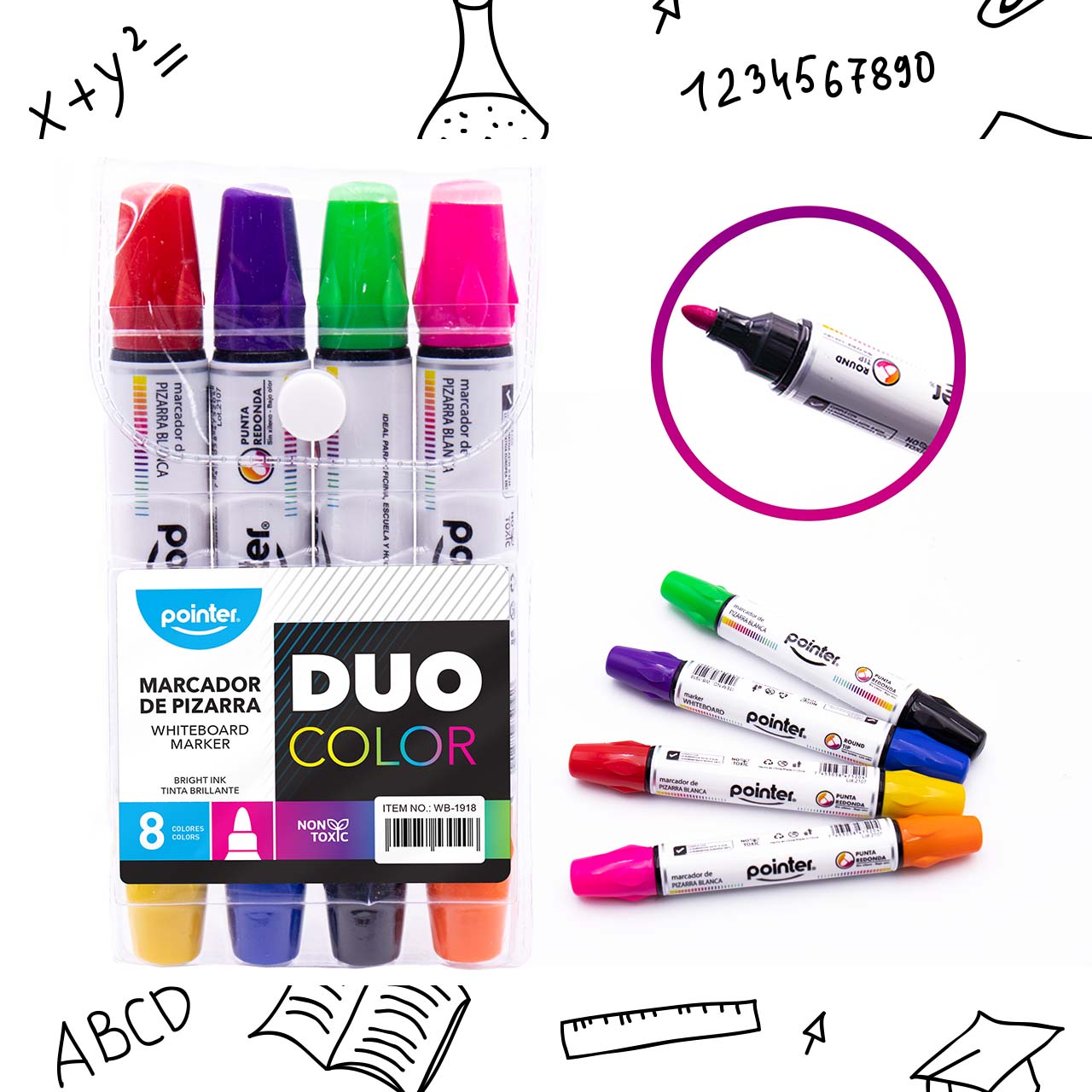 MARCADOR DE PIZZARRA DUO COLOR
