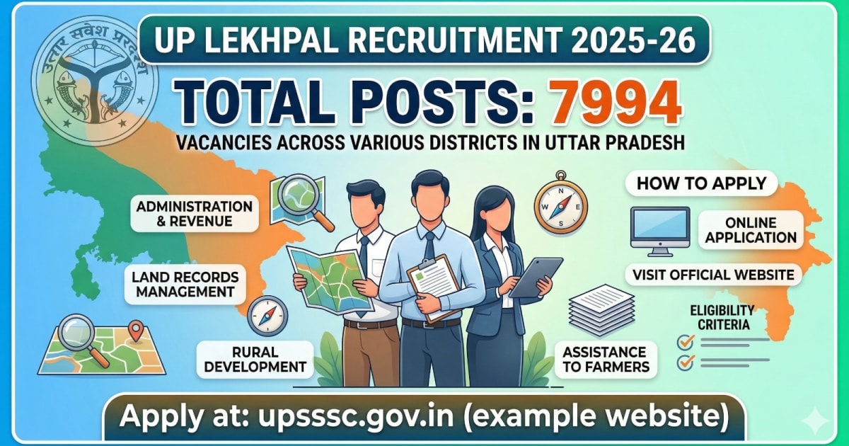 UP Lekhpal Recruitment 2025-26 — 7994 Posts