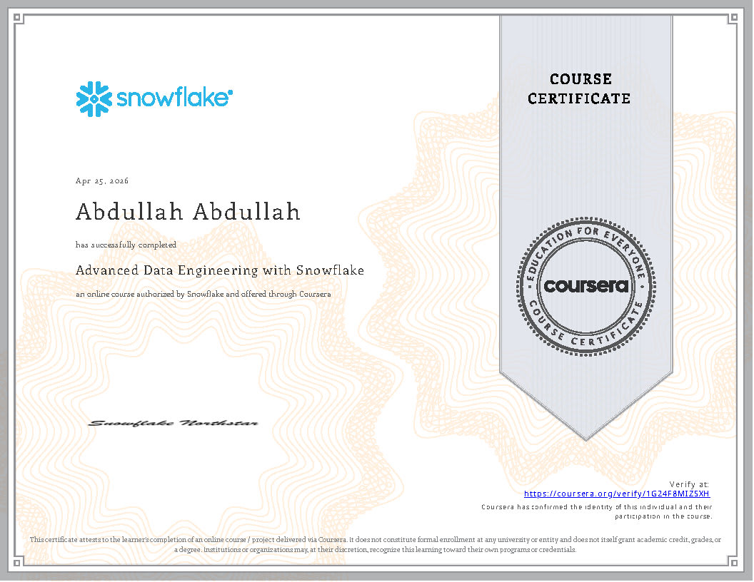 Data Engineering Certificate