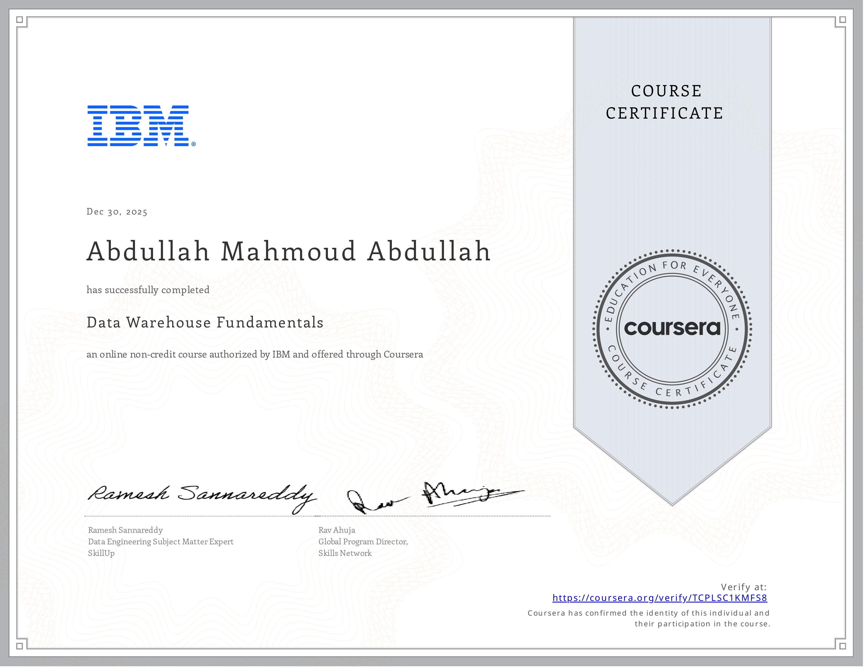 Data Engineering Certificate