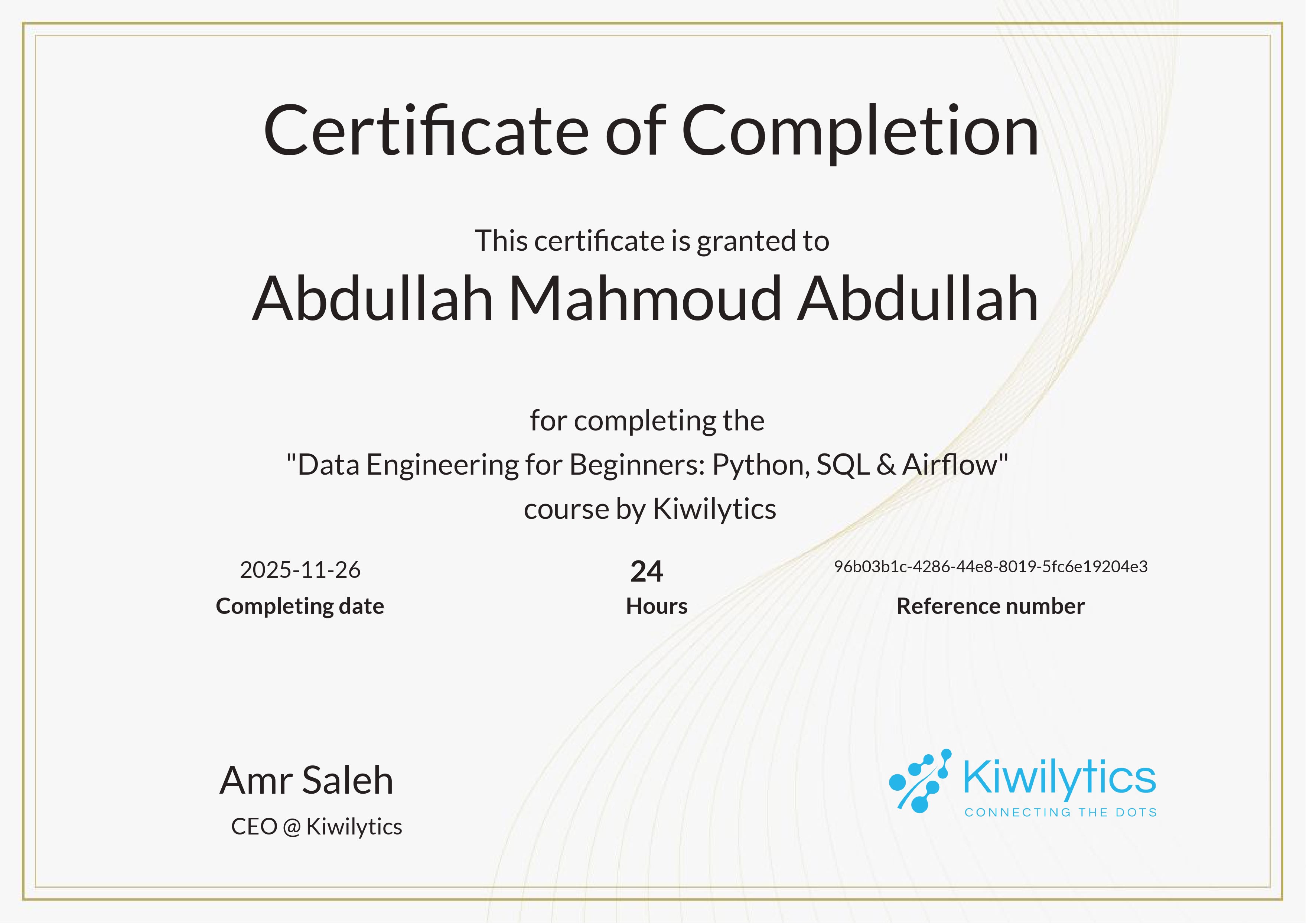 Data Engineering Certificate