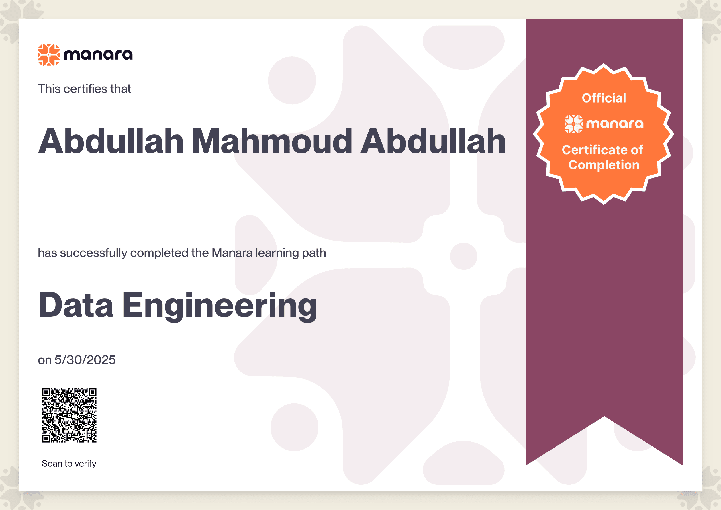 Data Engineering Certificate