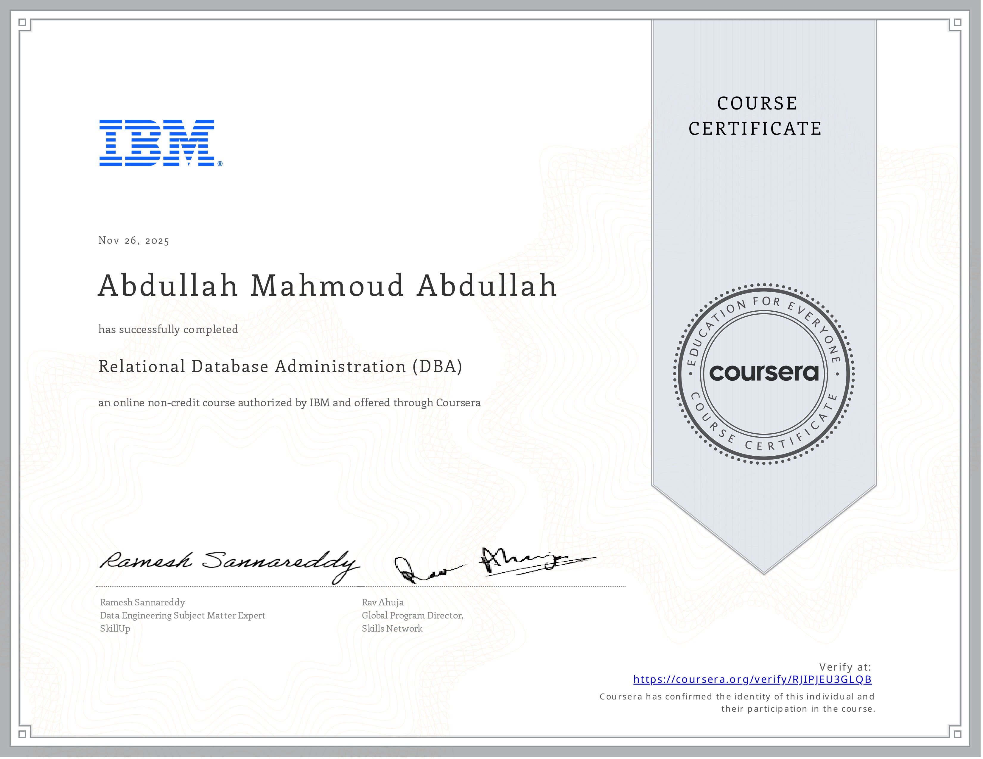 Data Engineering Certificate