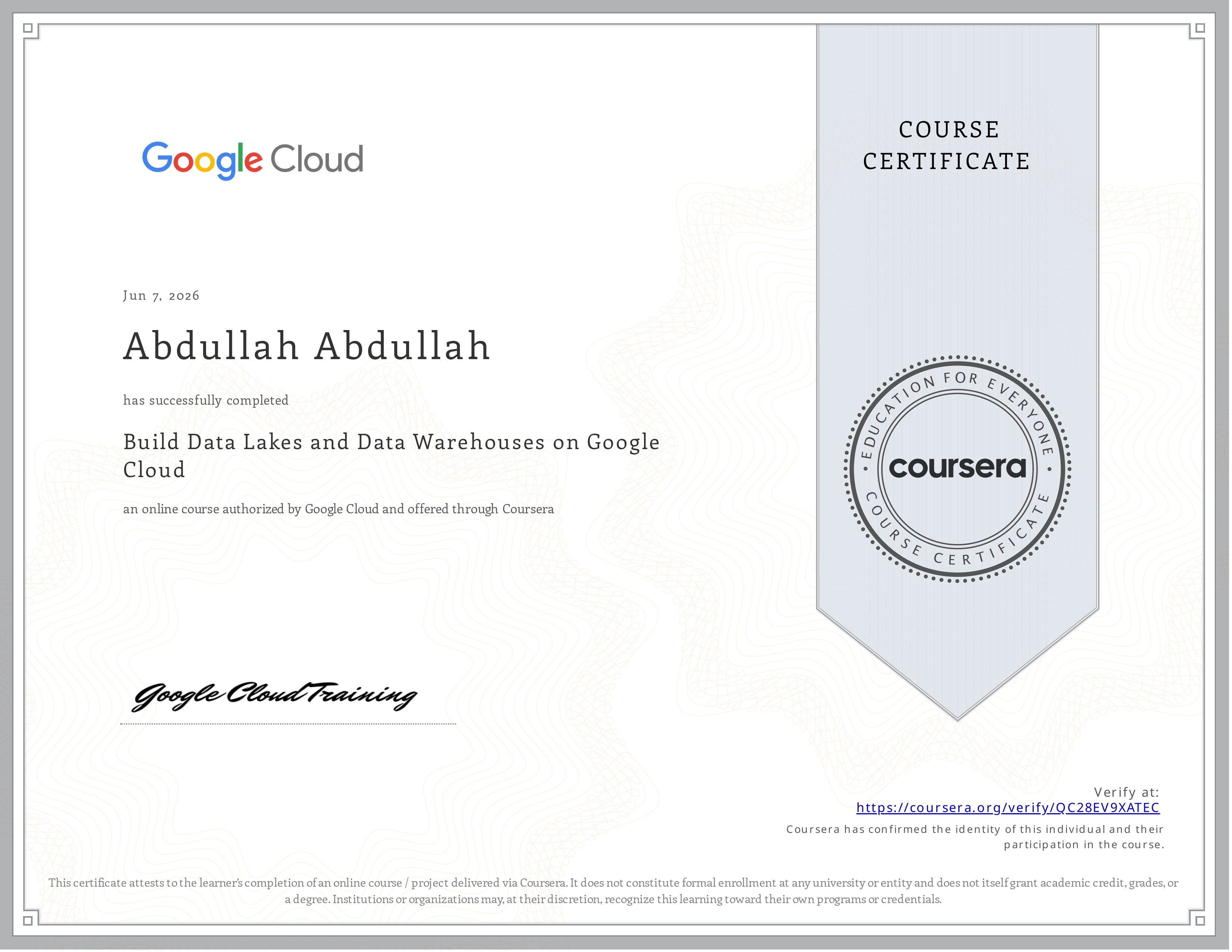 Data Engineering Certificate