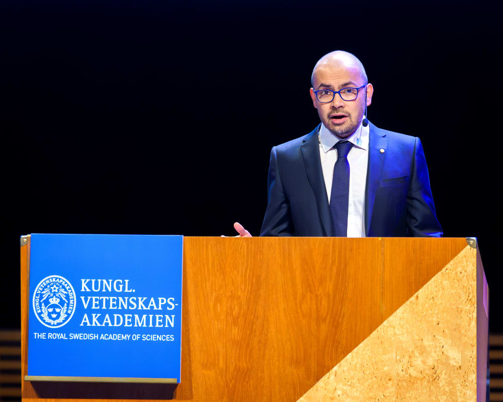 Demis Hassabis at the 2024 Nobel Lectures in Stockholm