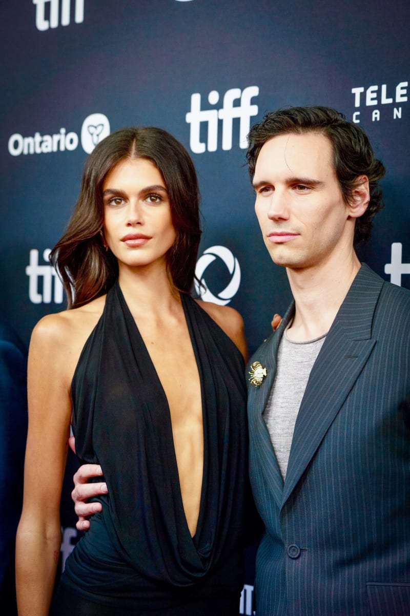 Kaia Gerber and Cory Michael Smith at the Sundance premiere of Saturday Night
