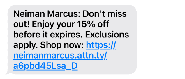 Neiman Marcus drives urgency with a bold flash sale message that prompts immediate action.