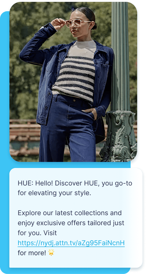How HUE incorporates images into their welcome text.