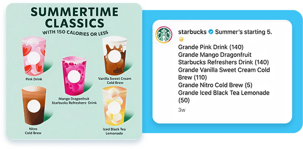 Starbucks summertime menu to drive seasonal traffic.