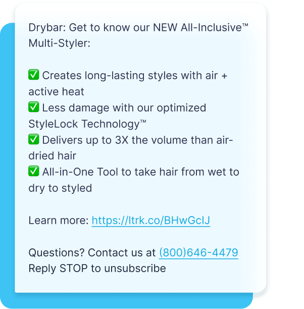 Drybar grabs attention with a benefits-driven message that’s easy to scan and act on.