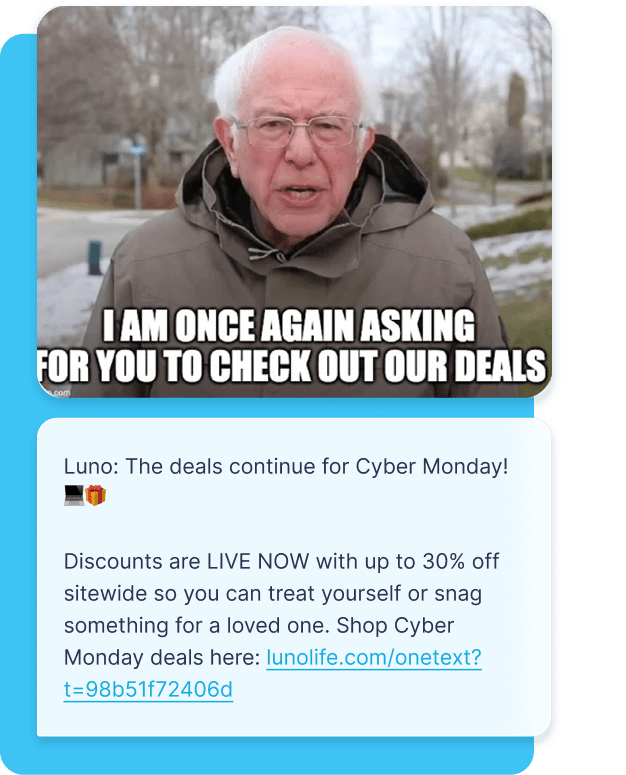 This is an example of a brand that does use political imagery in a comical way, whereas other organizations may now allow this imagery per brand guidelines.