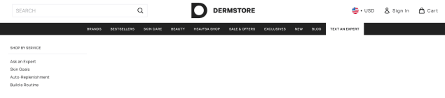 Dermstore gives customers a direct line to their team with a “text an expert” CTA.