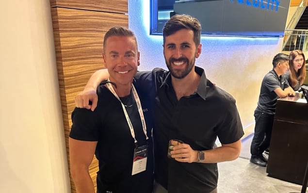 Adam Waid (CEO of Voxie) pictured with Zach Fishman (Partner and COO of Franchise Supplier Network) at QSR Evolution 2024.