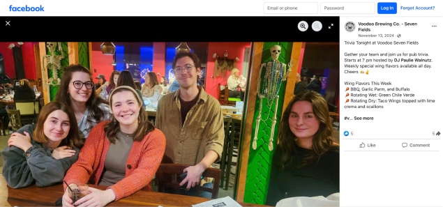 Facebook page of VoodooBrewing Co. Seven Fields