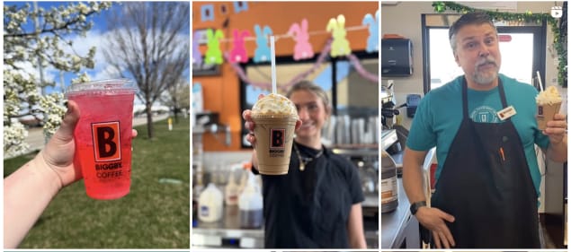 An example of a local Biggby Coffee instagram account.