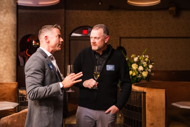 Evelyn Dallas franchise executive dinner candid photo.