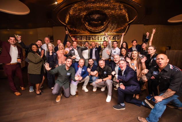 Evelyn Dallas franchise executive dinner candid photo.