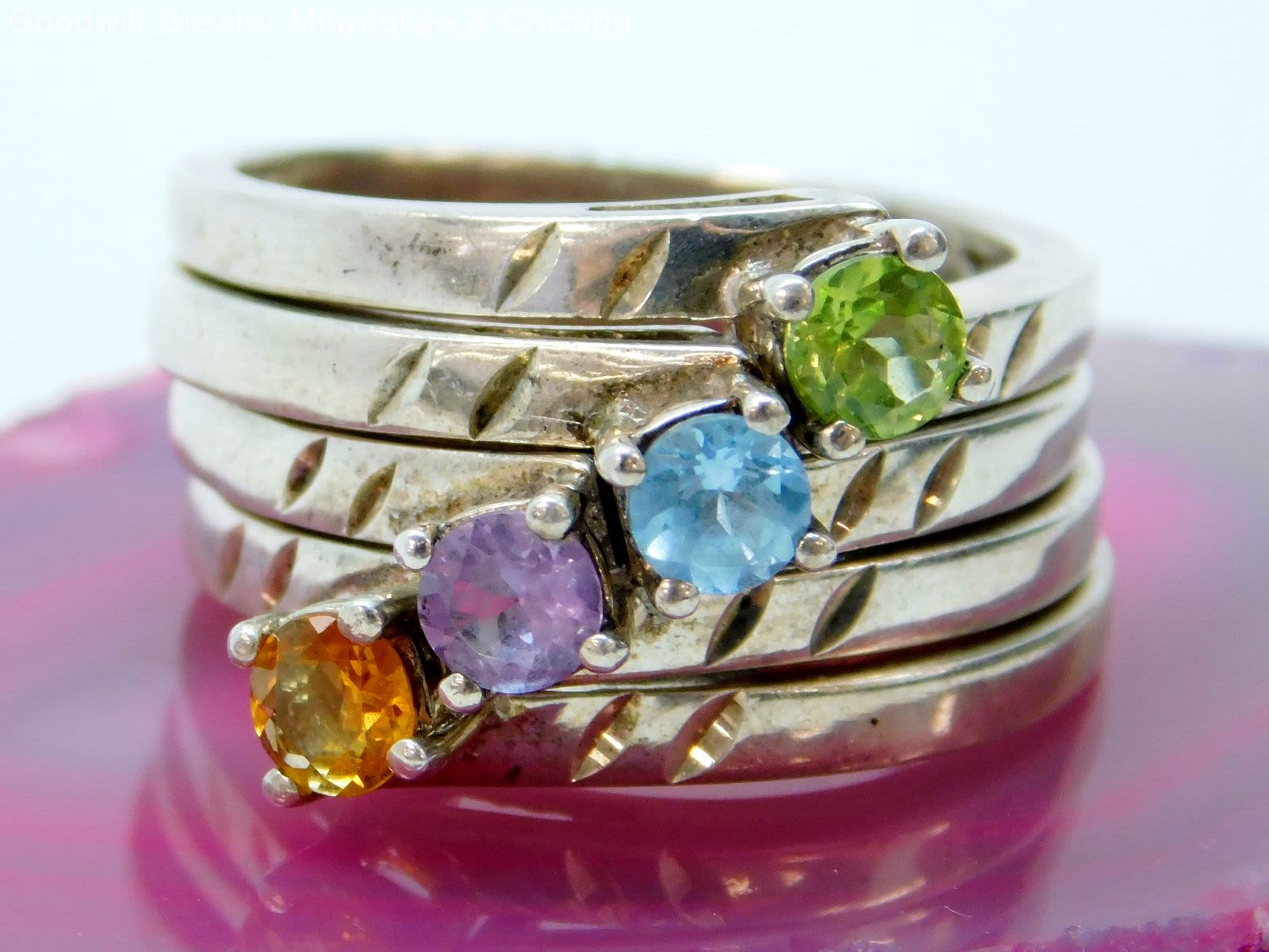 Vera Peridot and Gem Cluster Band in Gold Fill Vera Peridot and Gem Cluster Band in Gold Fill
