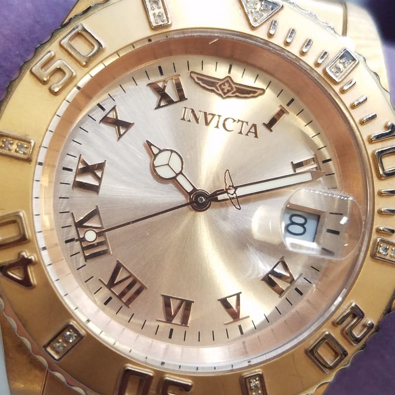 Buy the Men s INVICTA PRO DIVER Stainless Steel Genuine Diamonds Diver s Watch GoodwillFinds