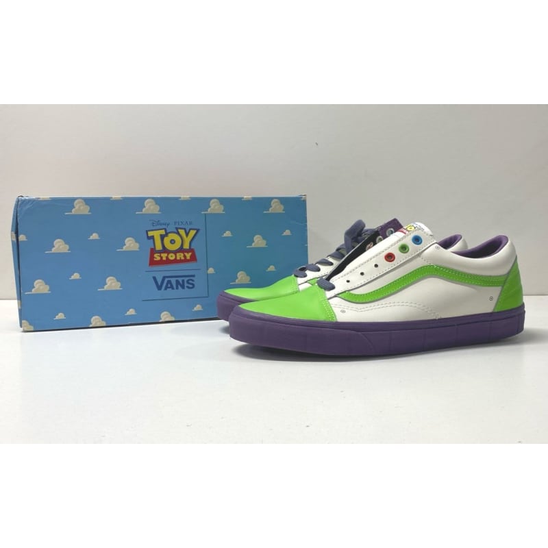 Buy the Vans Leather Disney Toy Story Old Skool Buzz Lightyear Sneakers Multicolor 11 GoodwillFinds