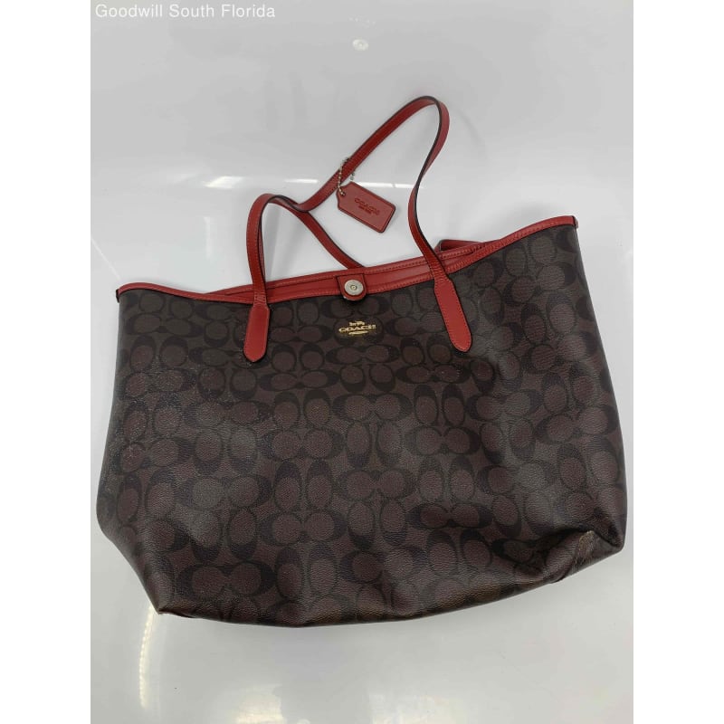 Coach red tote deals