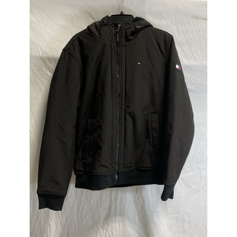 Buy the Tommy Hilfiger Mens Black 3 Layer Wind Water Resistant Windbreaker Jacket Size M GoodwillFinds