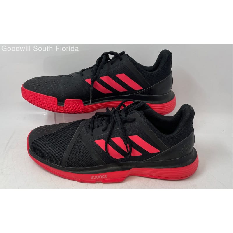 Buy the Adidas Mens Courtjam Bounce CG6328 Black Orange Sneaker Shoes Size 12 GoodwillFinds