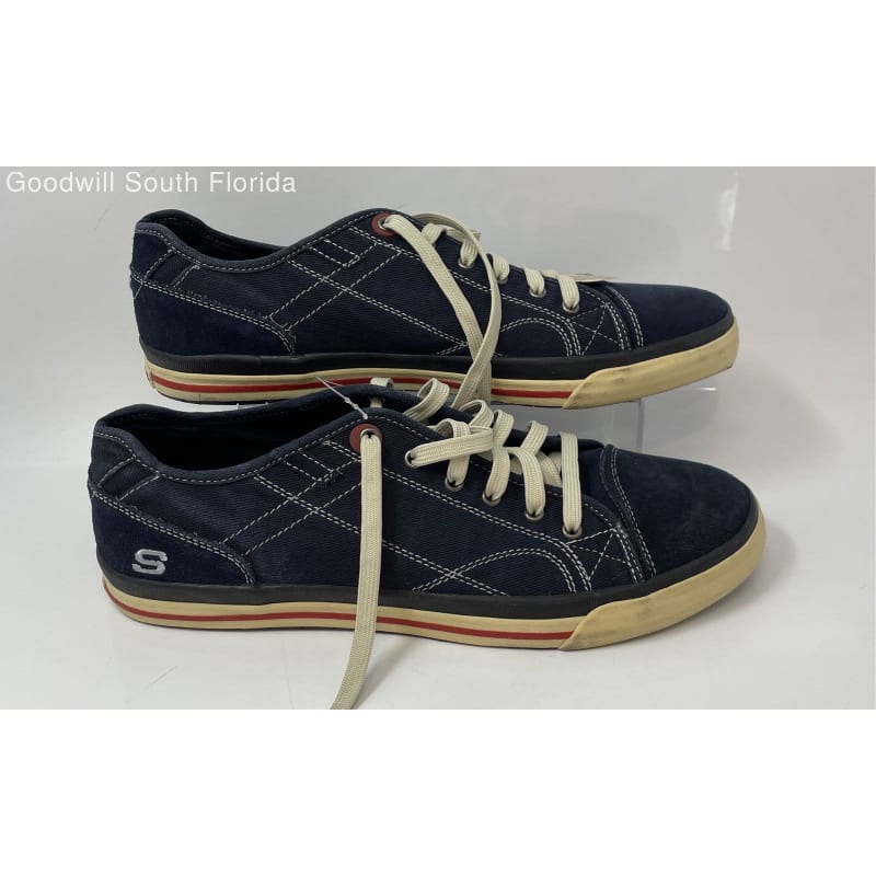 Skechers Mens 64025 Blue Round Toe Lace Up Sneaker Shoes Size 12