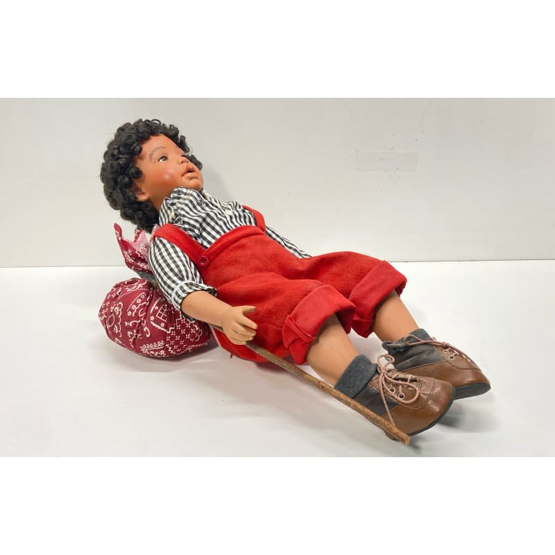 Buy the Kelly J. Rubert Porcelain Doll Baby Shay Sitting Boy Ceramic Figure 20 In Tall GoodwillFinds