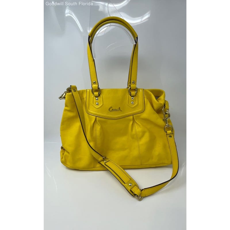 Coach purse yellow leather cheap