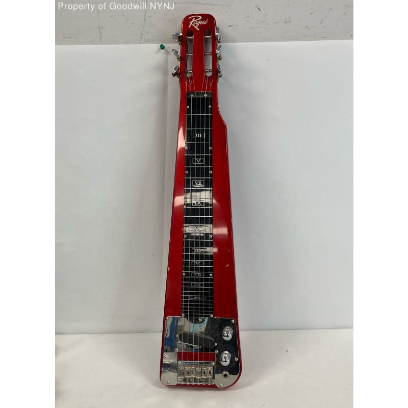 Buy the Rogue RLS 1 Metallic Red Lap Steel Guitar w Gig Bag Untested Sold As Is GoodwillFinds