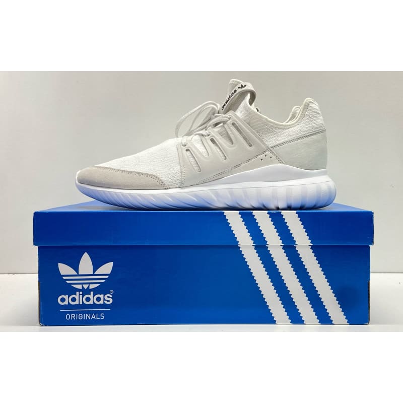 Buy the adidas Tubular Radial PK White Athletic Shoes Men s SZ 11 GoodwillFinds