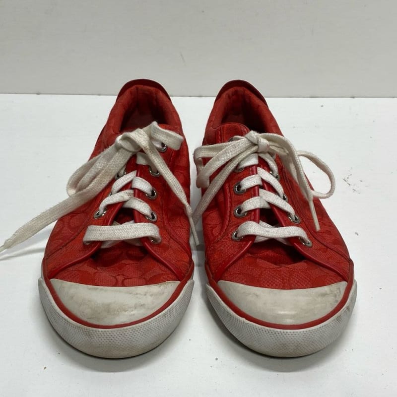 Coach red sneakers best sale