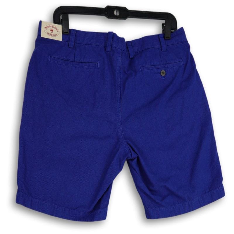 NWT Mens Blue Flat Front Slash Pocket Chino Shorts Size 35W