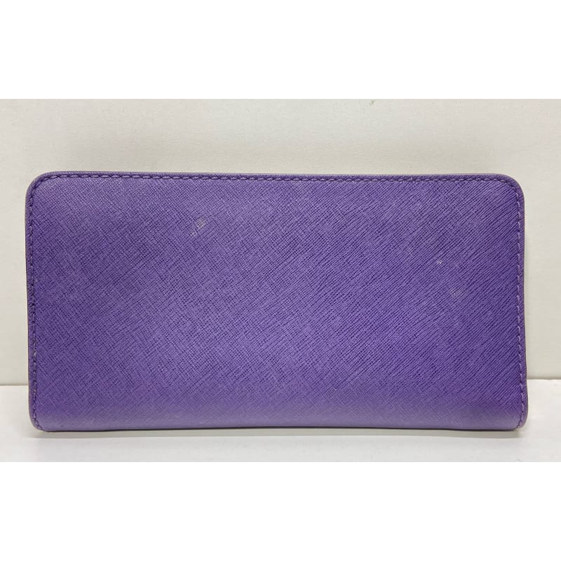 Buy the Michael Kors Hamilton Padlock Purple Leather Zip Around Card Wallet GoodwillFinds