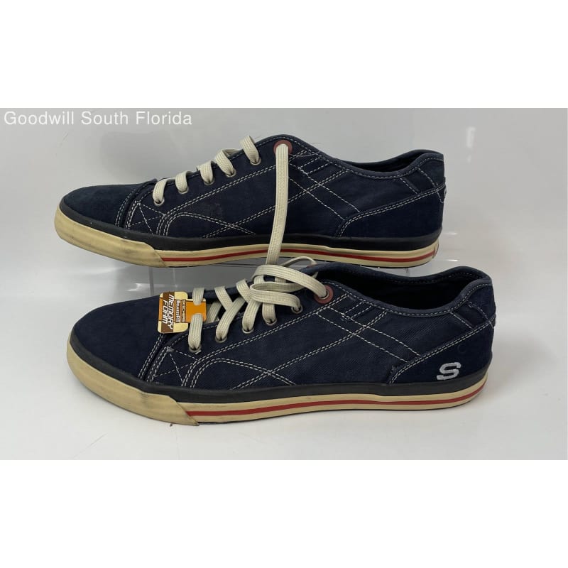 Buy the Skechers Mens 64025 Blue Round Toe Lace Up Sneaker Shoes Size 12 GoodwillFinds