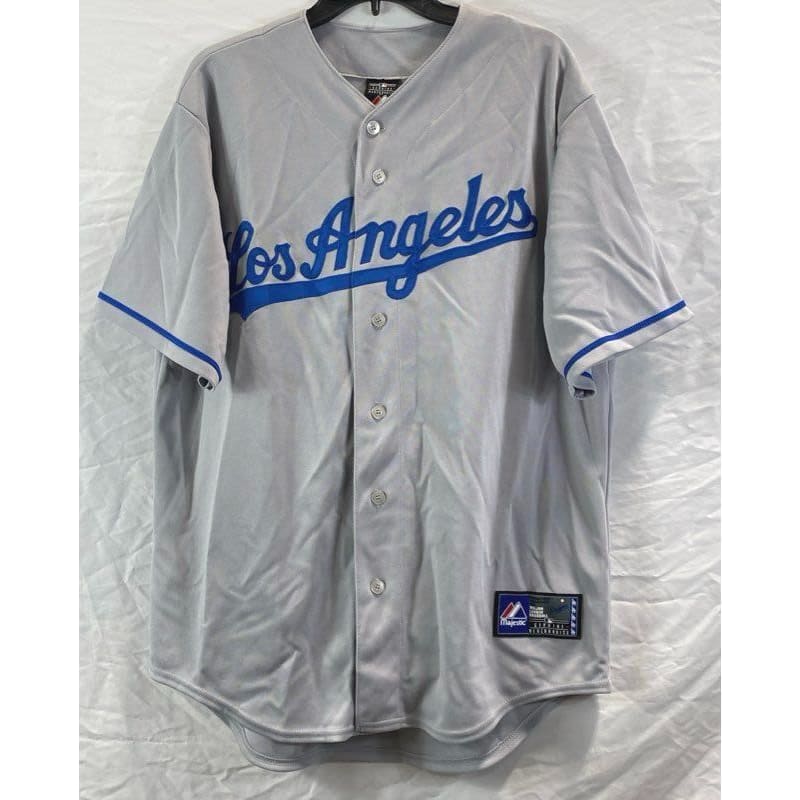 Buy the Majestic Dodgers Hanley Ramirez 13 Gray Jersey Size Large GoodwillFinds