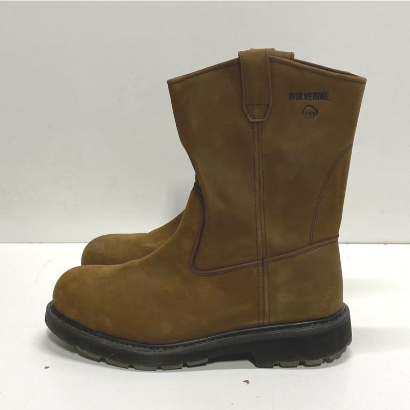 Buy the Wolverine Suede Leather Wellington Work Slip On Boots Brown 12 GoodwillFinds