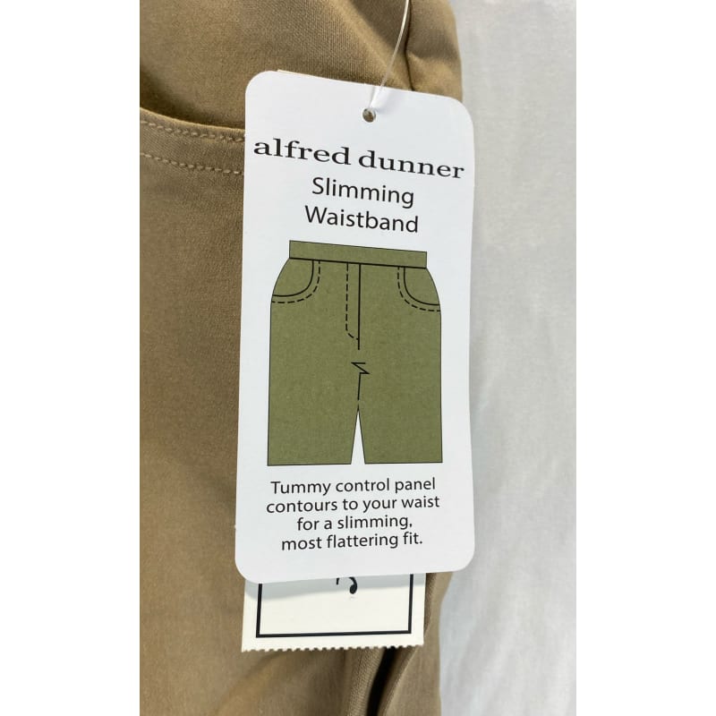 Buy the NWT Alfred Dunner Womens Tan Tummy Control Slim Waistband Slacks Pants Size 20W GoodwillFinds