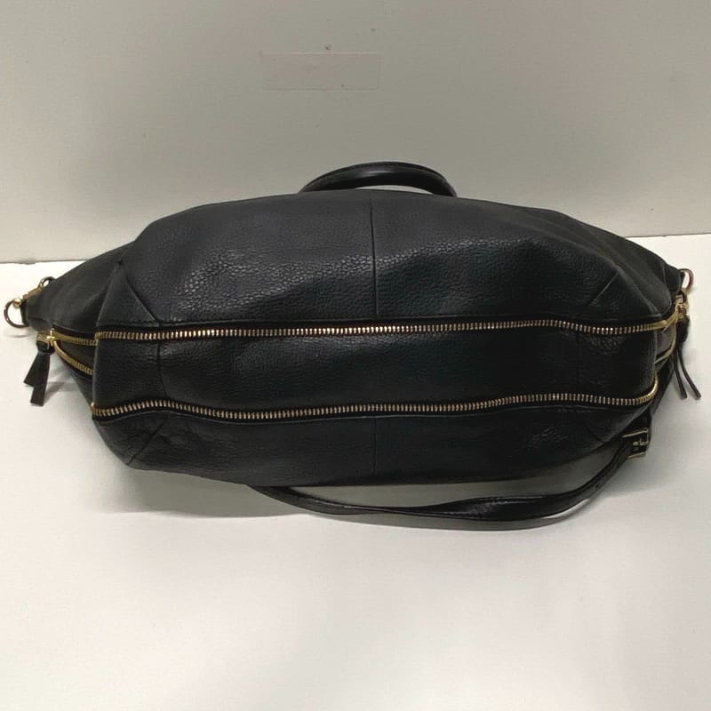 Buy the Tory Burch Pebble Leather Ivy Slouchy Satchel Black GoodwillFinds