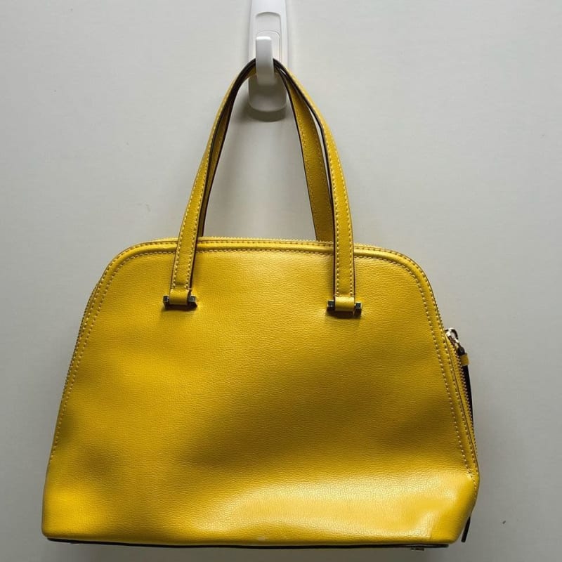 Buy the Kate Spade Pebbled Leather Patterson Drive Satchel Yellow Mustard GoodwillFinds