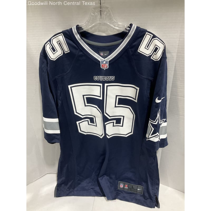 Buy the Dallas Cowboys Blue White Jersey Size Large GoodwillFinds