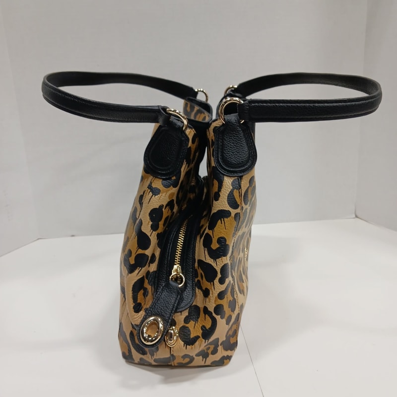 Buy the Authentic COACH Edie Leather Leopard Spot Print Shoulder Bag GoodwillFinds