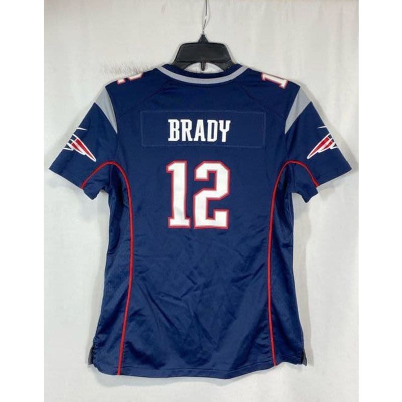Buy the Nike NFL New England Patriots Tom Brady 12 Blue Football Jersey Size Medium GoodwillFinds