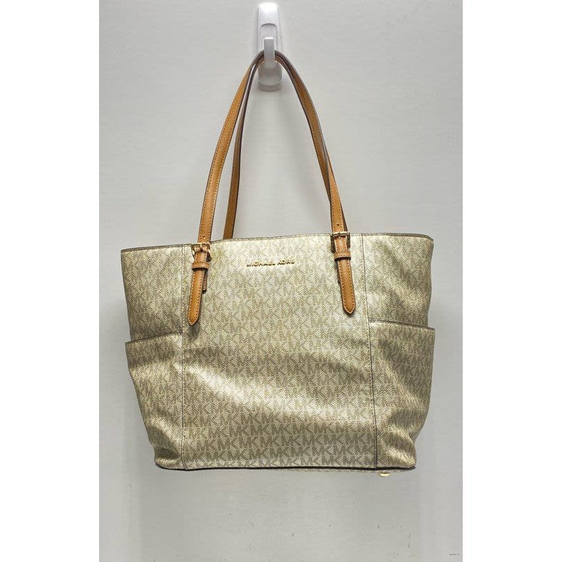 Buy the Michael Kors Jet Set MK Logo Signature Tote Bag GoodwillFinds