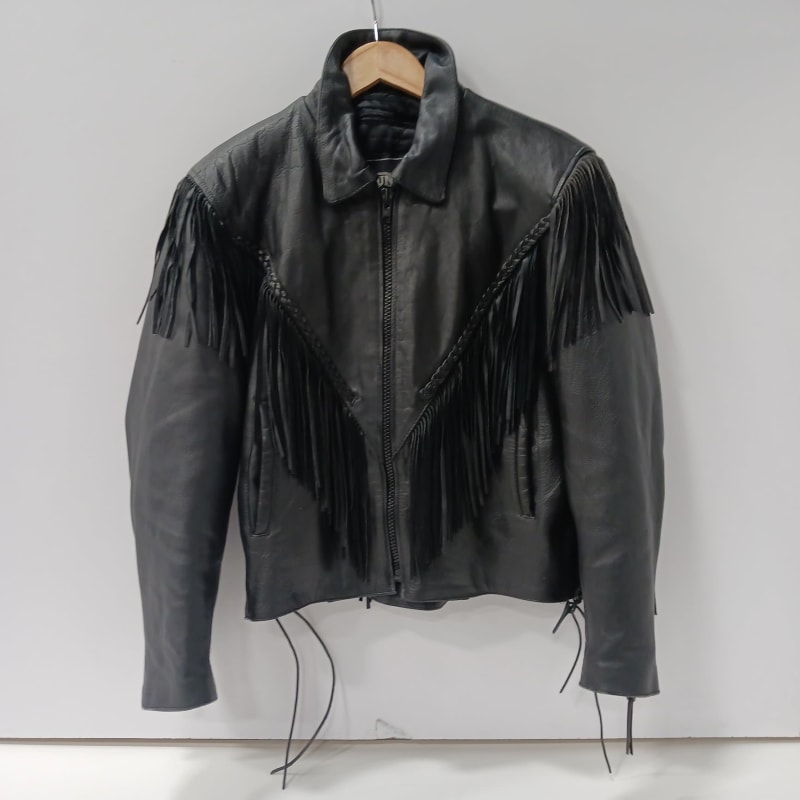 Unik leather jacket with fringe online